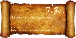 Timár Zsuzsanna névjegykártya
