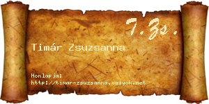 Timár Zsuzsanna névjegykártya